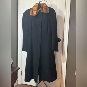 Vintage Coat with Fur Collar